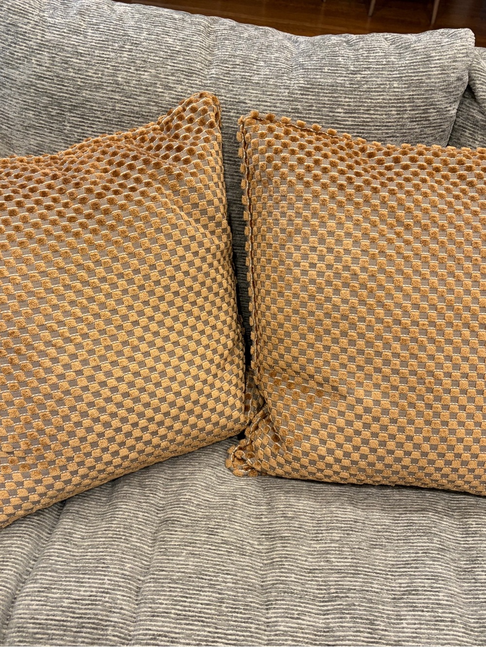 Custom Retro Velour Velvet Pillows with Down Inserts, Pair